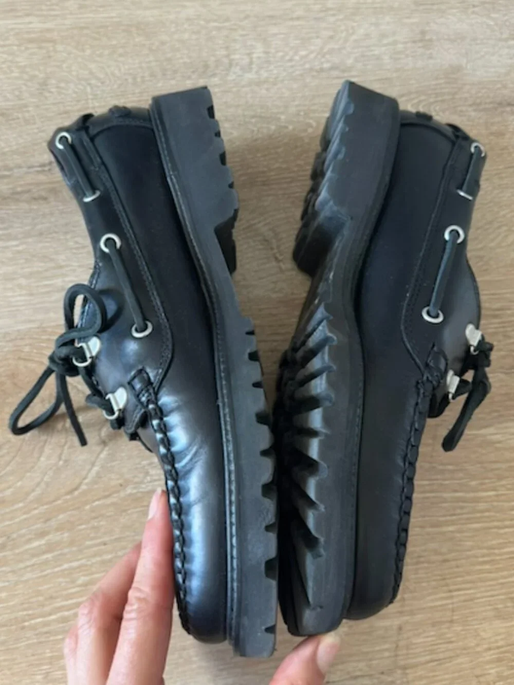 G.H. Bass x Corridor Hampton Black Boat Shoes in Size 10
